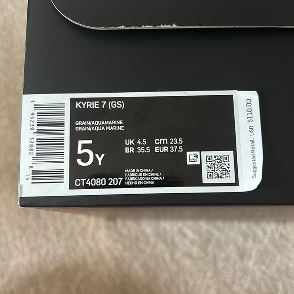 Kyrie 7 grain aquamarine (GS) basketball shoes. - Picture 3 of 4